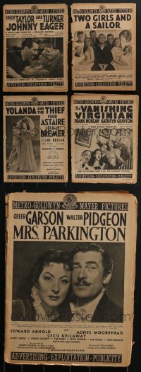 3s0228 LOT OF 5 MGM UNCUT 11X15 PRESSBOOKS 1940s Johnny Eager, Mrs. Parkington & more!