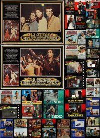 3s0156 LOT OF 67 FORMERLY FOLDED ITALIAN 19x27 PHOTOBUSTAS 1960s-1980s a variety of movie scenes!