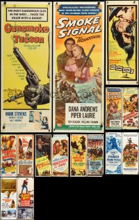 3s0102 LOT OF 19 FORMERLY FOLDED COWBOY WESTERN INSERTS 1940s-1970s cool movie images!