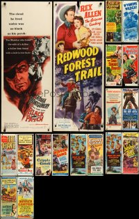 3s0104 LOT OF 18 FORMERLY FOLDED COWBOY WESTERN INSERTS 1940s-1950s cool movie images!