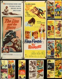 3s0105 LOT OF 17 FORMERLY FOLDED COWBOY WESTERN INSERTS 1940s-1960s cool movie images!