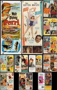 3s0096 LOT OF 24 FORMERLY FOLDED INSERTS 1940s-1970s great images from a variety of movies!