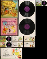 3s0235 LOT OF 5 WINNIE THE POOH WALT DISNEY 33 1/3 RPM RECORD BOOKS 1960s read along with sound!