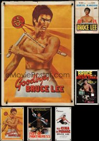 3s0245 LOT OF 6 FOLDED NON-US KUNG-FU POSTERS 1970s great images of Bruce Lee & more!