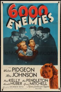 3t0771 6000 ENEMIES 1sh 1939 former prosecutor Walter Pidgeon is framed & sent to jail, ultra rare!