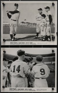 3t1688 SAFE AT HOME 2 8x10 stills 1962 New York Yankees baseball legends Mickey Mantle & Roger Maris!