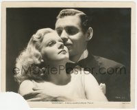 3t1498 SARATOGA 8x10 still 1937 best romantic portrait of sexy Jean Harlow & Clark Gable!