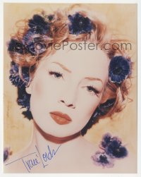 3t1114 TRACI LORDS signed color 8x10 REPRO photo 2000s great portrait with flowers in her hair!