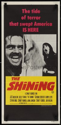 3t0486 SHINING Aust daybill 1980 Stephen King & Stanley Kubrick horror, crazy Jack Nicholson!