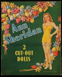 3t0346 ANN SHERIDAN Whitman 10.5x13 softcover book 1944 two cut-out paper dolls w/multiple outfits!