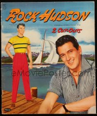 3t0372 ROCK HUDSON Whitman softcover book 1957 cool cut-out paper dolls with many outfits!