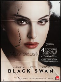 3t0023 BLACK SWAN French 1p 2011 super close up of ballet dancer Natalie Portman with cracked face!