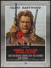 3t0039 OUTLAW JOSEY WALES French 1p 1976 Clint Eastwood is an army of one, cool double-fisted art!