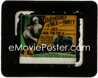 3t1190 ADVENTURES OF REX & RINTY chapter 1 glass slide 1935 Rin Tin Tin Jr. & Rex King of Wild Horses