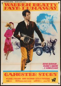 3t0059 BONNIE & CLYDE Italian 1p 1967 Nistri art of Warren Beatty & Faye Dunaway, Gangster Story!