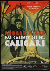 3t0061 CABINET OF DR CALIGARI Italian 1p R2014 early German silent restored, art from the original!