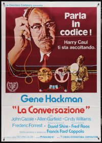 3t0067 CONVERSATION Italian 1p 1974 Gene Hackman is an invader of privacy, Francis Ford Coppola