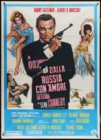 3t0077 FROM RUSSIA WITH LOVE Italian 1p R1970s different art of Connery as James Bond + sexy girls!