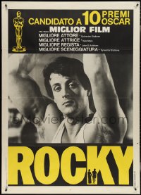 3t0299 ROCKY nominations style Italian 1p 1977 great close up of boxer Sylvester Stallone!