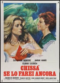 3t0122 SECOND CHANCE Italian 1p 1976 Lelouch, completely different art of Deneuve & Aimee!
