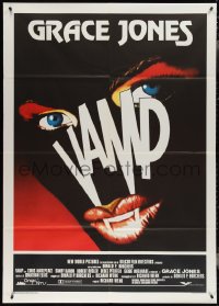 3t0133 VAMP Italian 1p 1986 great different art of female vampire showing her fangs & sexy lips!