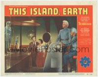 3t0751 THIS ISLAND EARTH LC #6 1955 Rex Reason & Faith Domergue on spaceship with alien Jeff Morrow!