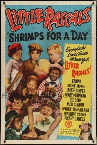 3t1009 SHRIMPS FOR A DAY 1sh R1952 Dickie Moore, Joe Cobb, Farina, Jackie Cooper, Our Gang kids!