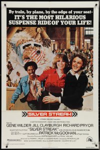 3t1010 SILVER STREAK style A 1sh 1976 art of Gene Wilder, Richard Pryor & Jill Clayburgh by Gross!
