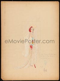 3t0002 KISS ME AGAIN 2-sided 15x20 signed costume drawing 1931 Bernice Claire by Edward Stevenson!