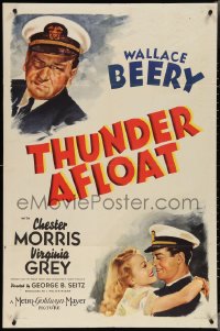 3t1046 THUNDER AFLOAT style C 1sh 1939 art of sailors Wallace Beery & Chester Morris, Virginia Grey!