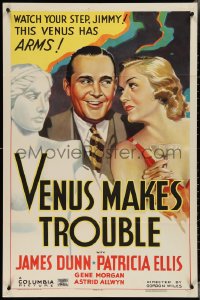 3t1057 VENUS MAKES TROUBLE 1sh 1937 art of James Dunn, Patricia Ellis & living Venus de Milo!