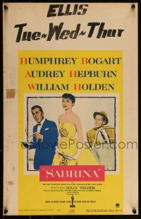 3t0243 SABRINA WC 1954 Audrey Hepburn between Humphrey Bogart & William Holden, Billy Wilder!