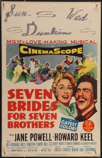 3t0246 SEVEN BRIDES FOR SEVEN BROTHERS WC 1954 Jane Powell & Howard Keel, classic MGM musical!