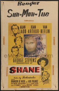 3t0247 SHANE WC 1953 classic western, Alan Ladd, Jean Arthur, Van Heflin, Brandon De Wilde, rare!