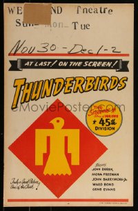 3t0263 THUNDERBIRDS Colorcraft Poster Company WC 1952 John Derek & John Barrymore, ultra rare!