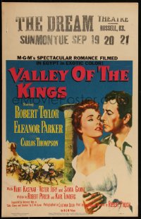 3t0270 VALLEY OF THE KINGS WC 1954 cool art of Robert Taylor & Eleanor Parker in Egypt, very rare!