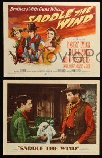 3t0544 SADDLE THE WIND 8 LCs 1957 cowboy John Cassavetes, Robert Taylor & Julie London!