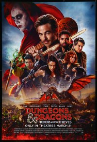 3w0740 DUNGEONS & DRAGONS: HONOR AMONG THIEVES advance DS 1sh 2023 Chris Pine, cool montage!