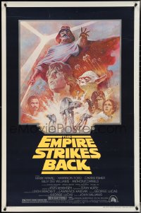 3w0745 EMPIRE STRIKES BACK studio style 1sh R1981 George Lucas sci-fi classic, cool artwork by Tom Jung!