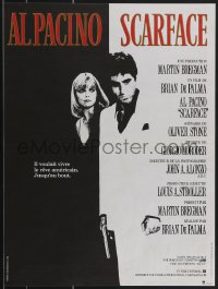 3w0359 SCARFACE French 15x20 1984 Al Pacino as Tony Montana, Michelle Pfeiffer, Brian De Palma!