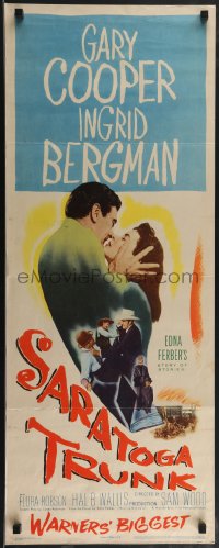 3w0621 SARATOGA TRUNK insert 1945 c/u of Gary Cooper about to kiss Ingrid Bergman, by Edna Ferber!
