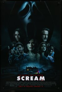 3w0948 SCREAM advance DS 1sh 2022 Cox, Arquette, Campbell, the killer is on this poster!