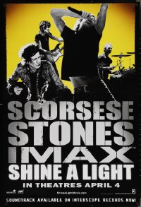 3w0956 SHINE A LIGHT teaser 1sh 2008 Scorsese's Rolling Stones documentary, cool color image!