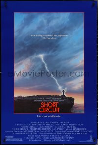 3w0957 SHORT CIRCUIT 1sh 1986 cool artwork of Johnny Five being struck by lightning by John Alvin!