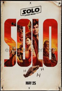 3w0966 SOLO teaser DS 1sh 2018 A Star Wars Story, Ehrenreich, Clarke, Harrelson, art of top cast!