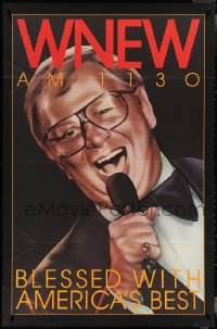 3w0005 WNEW AM 1130 MEL TORME radio poster 1980s great art, blessed with America's best!