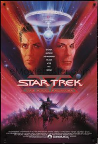 3w0977 STAR TREK V advance 1sh 1989 The Final Frontier, art of William Shatner & Nimoy by Bob Peak!