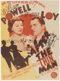 3x0328 MYRNA LOY signed color 9x12.25 REPRO photo 1980s w/William Powell in After the Thin Man!