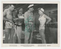 3x0527 LEIGH SNOWDEN signed 8x10 still 1956 in sexy swimsuit w/co-stars from Creature Walks Among Us!