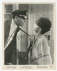 3x0529 LESLIE CARON signed 8x10 still 1965 c/u yanking Rock Hudson's tie in A Very Special Favor!